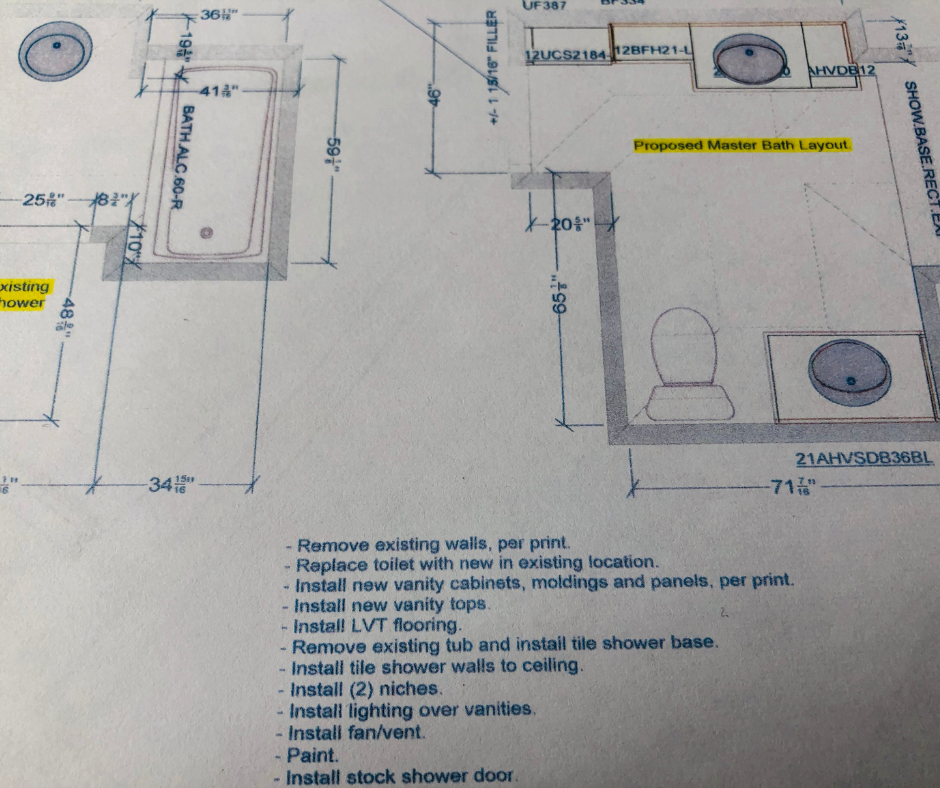 Bathroom renovation plan