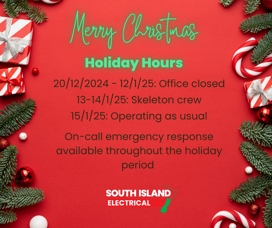 Merry Christmas! Holiday Hours 20/12/24-12/1/25: Office closed. 13-14/1/25: Skeleton crew. 15/1/25: Operating as usual. on-call emergency response available throughout the holiday period